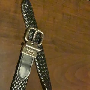 Woven leather CHAPS belt